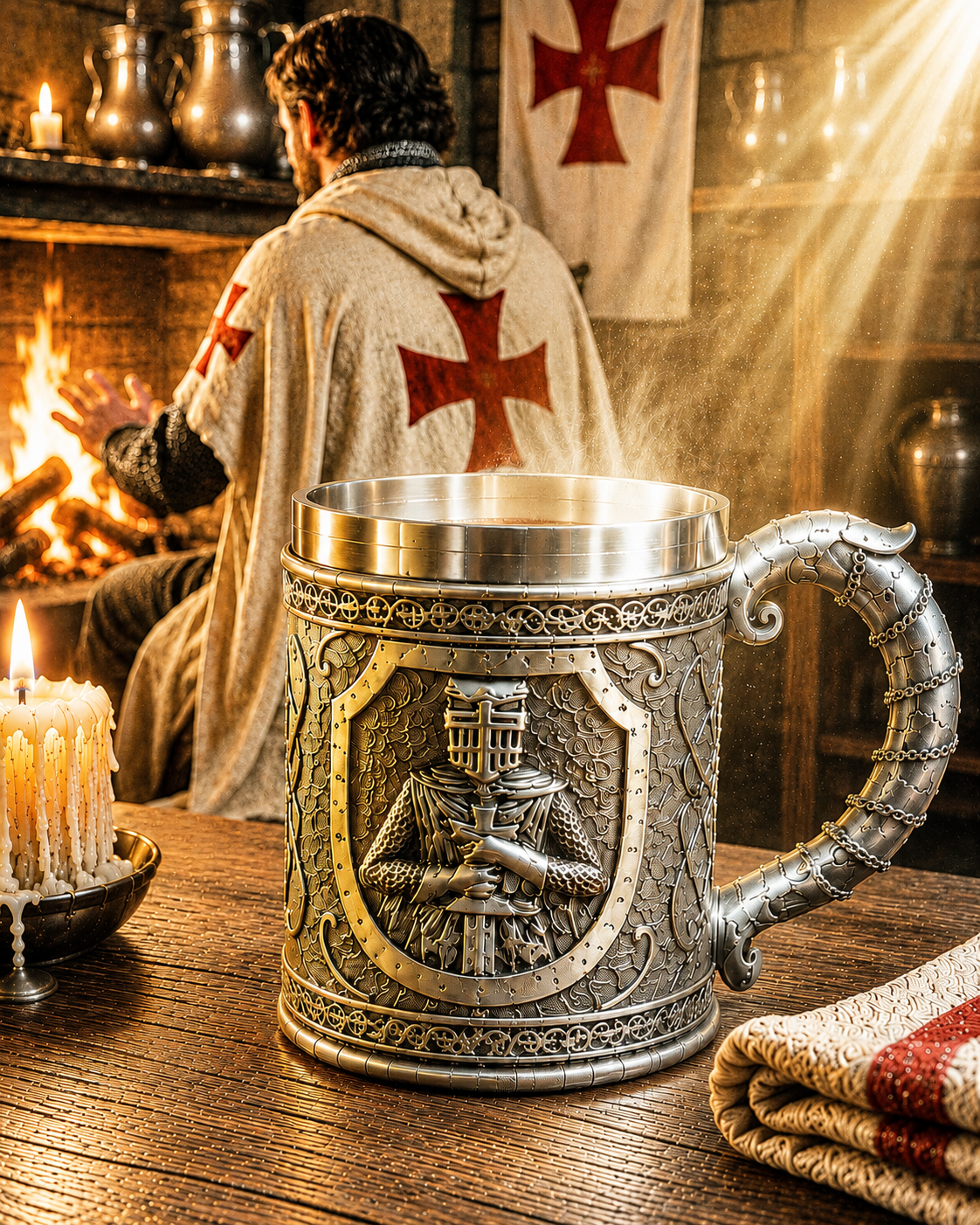 Mug médiéval en résine peint à la main - 350ml - Résine peint à la main