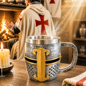 Mug médiéval Heaume de Chevalier – 350 ml -  Aluminium brossé