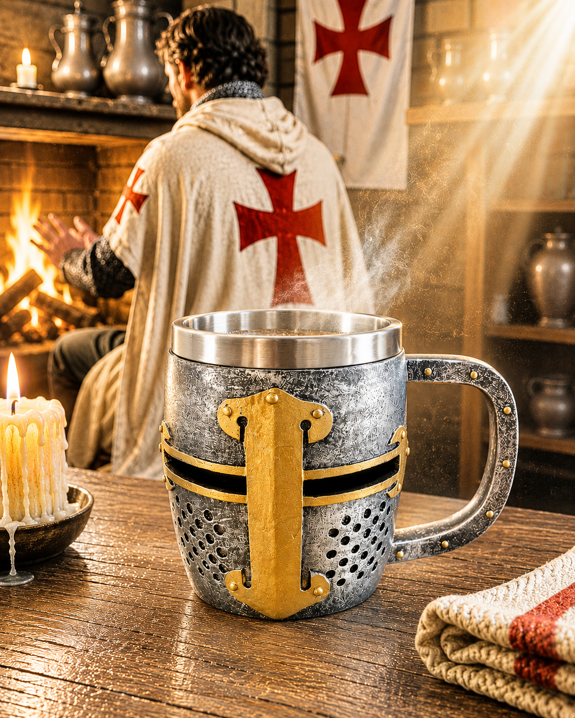 Mug médiéval Heaume de Chevalier – 350 ml - Aluminium brossé