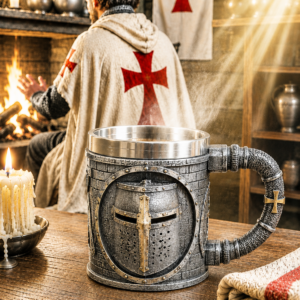 Mug médiéval Heaume de Chevalier – 350 ml - Résine peinte à la main